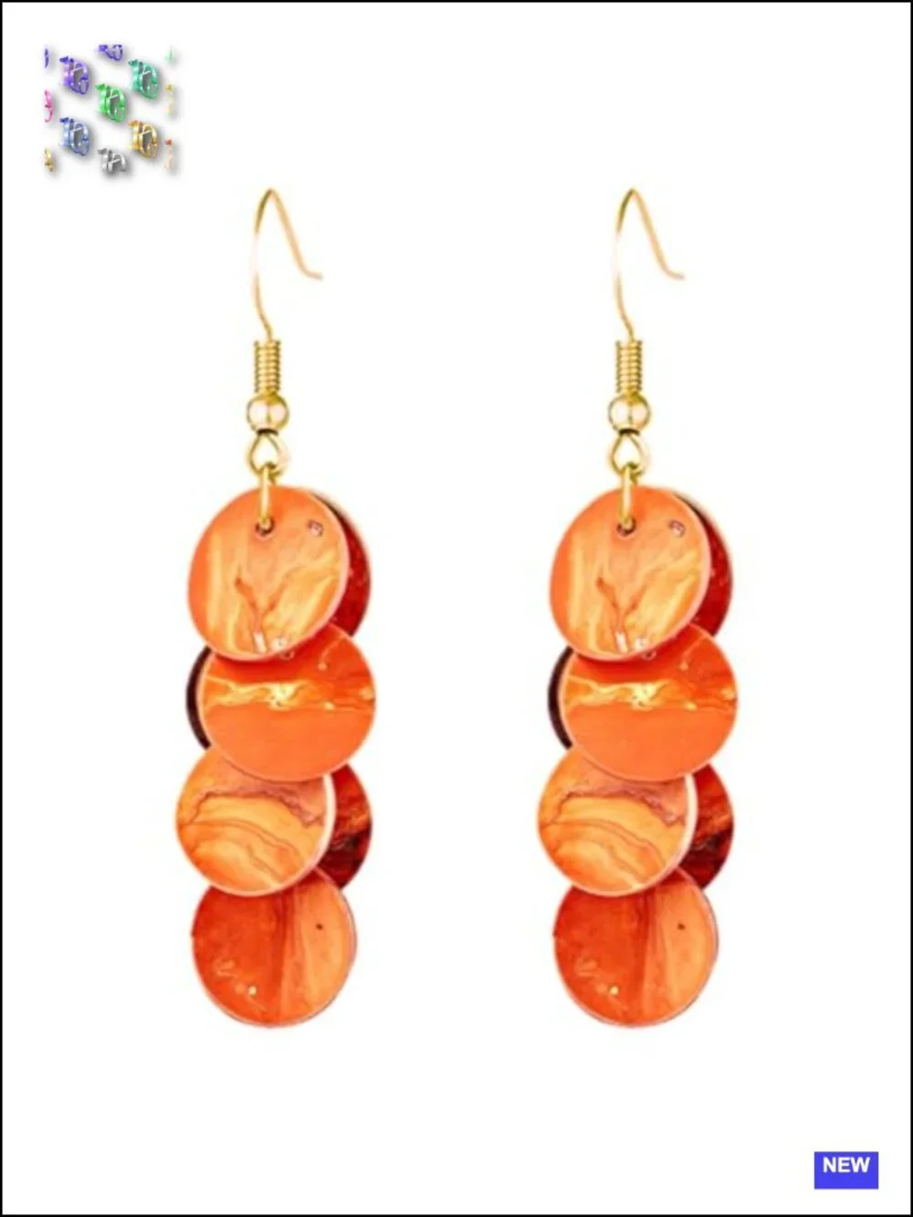 Handmade Bohemian Unique Round Shell Tassel Dangle Drop Earrings Gold Disc